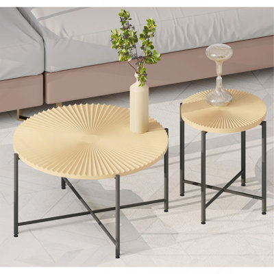 Table de bout, ensemble de table basse et de café 2 pièces Radial