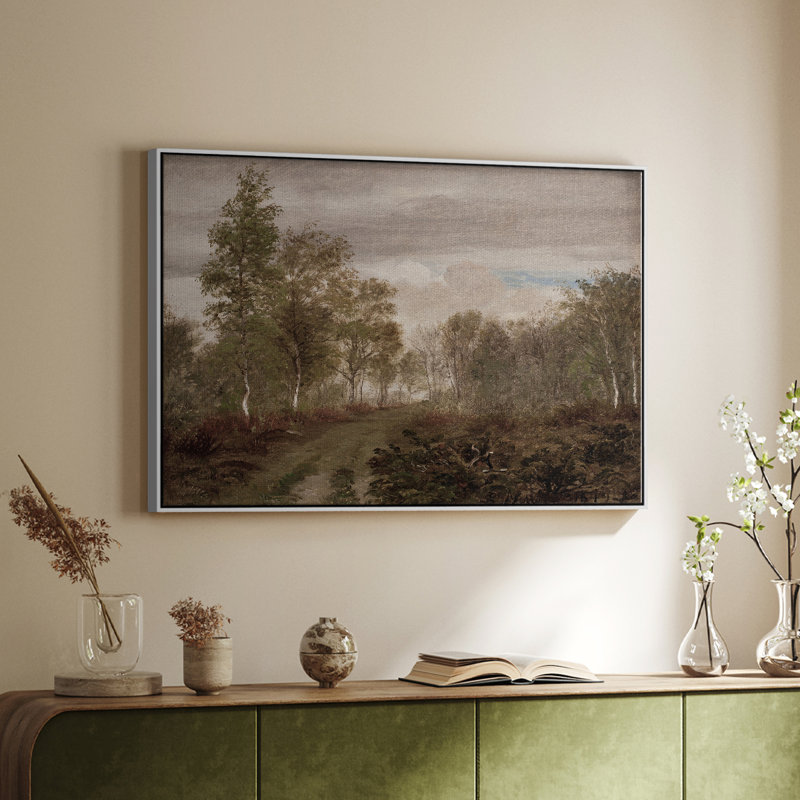 Paysage rétro-CCVXV, H 17 po x l 25 po x P 2 po, Toile encadrée flottée blanche