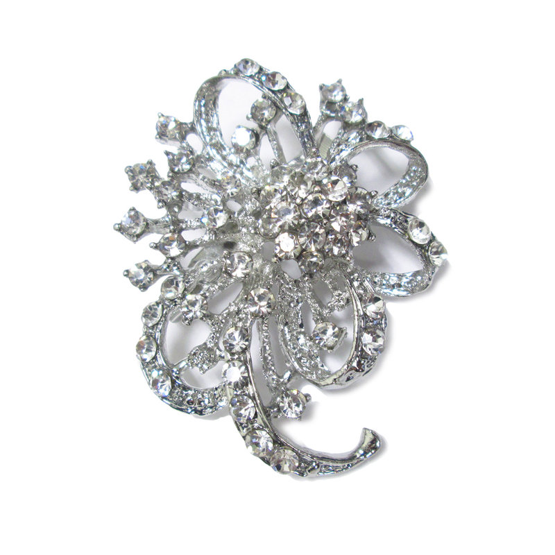 Broche en cristal Exmouth, Argent cristal