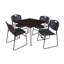 Plateau de table Kee Square, 4 chaises empilables Zeng-1529170523-1529170519-1529170520
