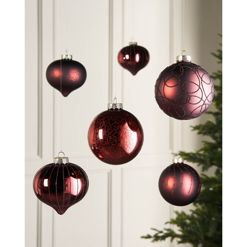 10.8cm Solid Colour Plastic / Acrylic Bauble, Burgundy