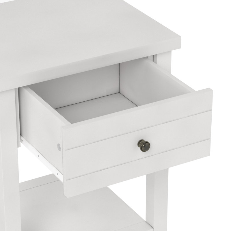 Table de chevet 1 tiroir Kiara, Blanc