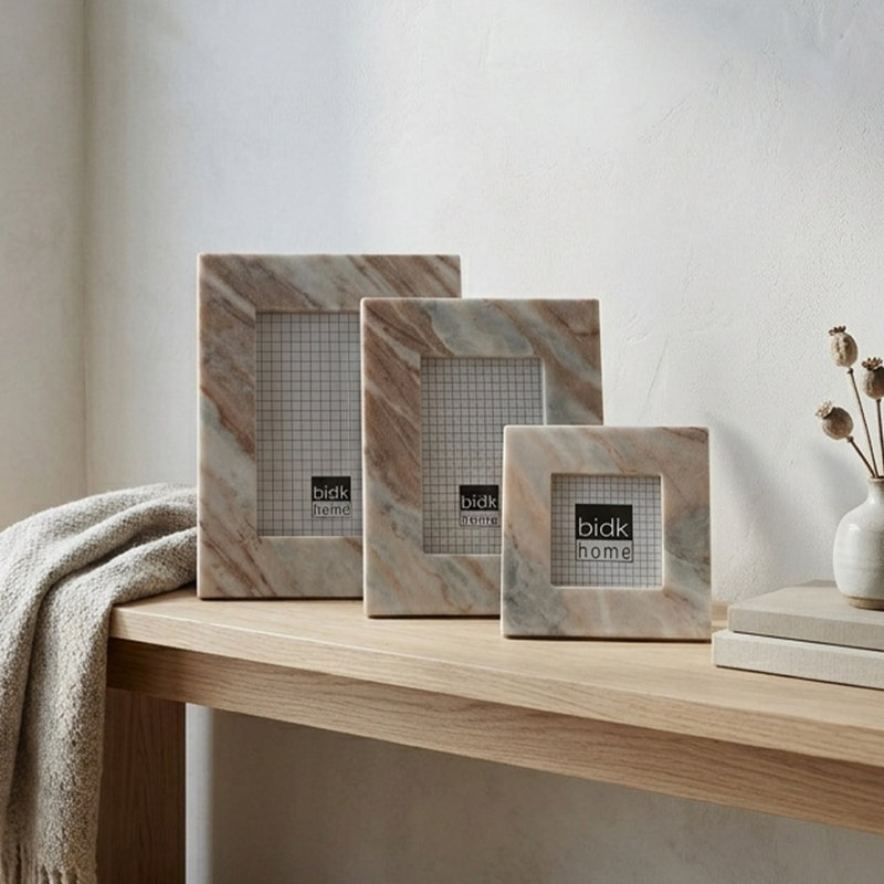 Cadre en marbre Toronto blanc 3,5 x 3,5, 3" x 3"