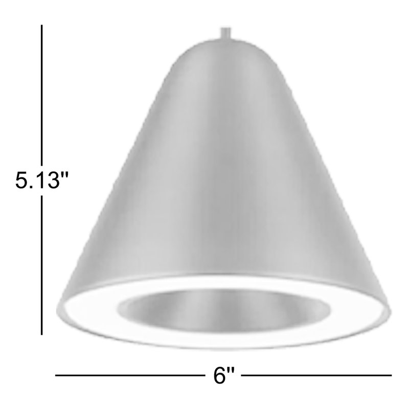 1 - Light Single Cone LED Pendant, Black, No