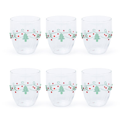 Holiday Spruce All-Purpose Glass Tumblers, Set of 6
