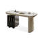 Bureau de direction rectangulaire blanc en bois massif avec 2 tiroirs-2051054299