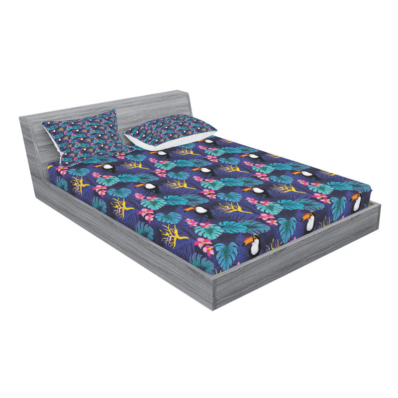 Ensemble de draps Aloha, Ensemble de draps pour lit double avec un drap-hou