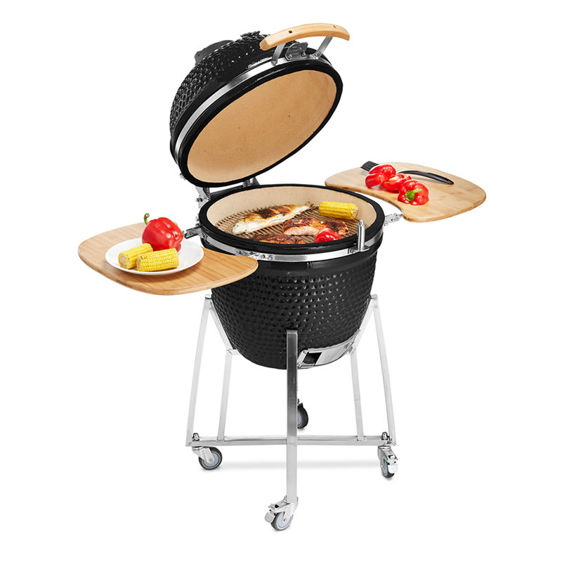 Ajooni 130cm Kamado Charcoal BBQ, Black