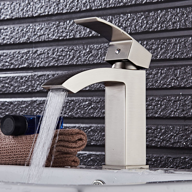 Pure Single-Hole Bathroom Faucet, Brushed Nickel