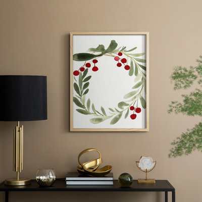 «Christmas Holiday Art» CECXLV, reproduction d'art encadrée - bois massif