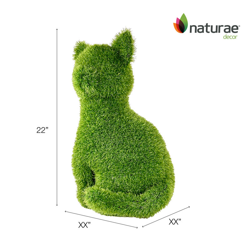 Turf Topiary Seated Cat 22-in