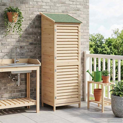 Vidaxl Garden Shed Solid Fir Wood Storage Cabinet Outdoor Modern Design Ample
