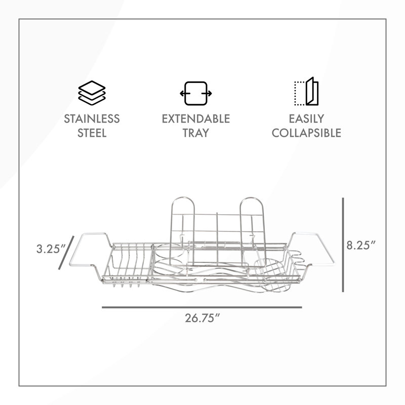Support et organisateur de baignoire en acier inoxydable Castelli