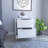 Kaia Nightstand , End Table, Side Table Two Drawers, Metal Handle -White-1725117094