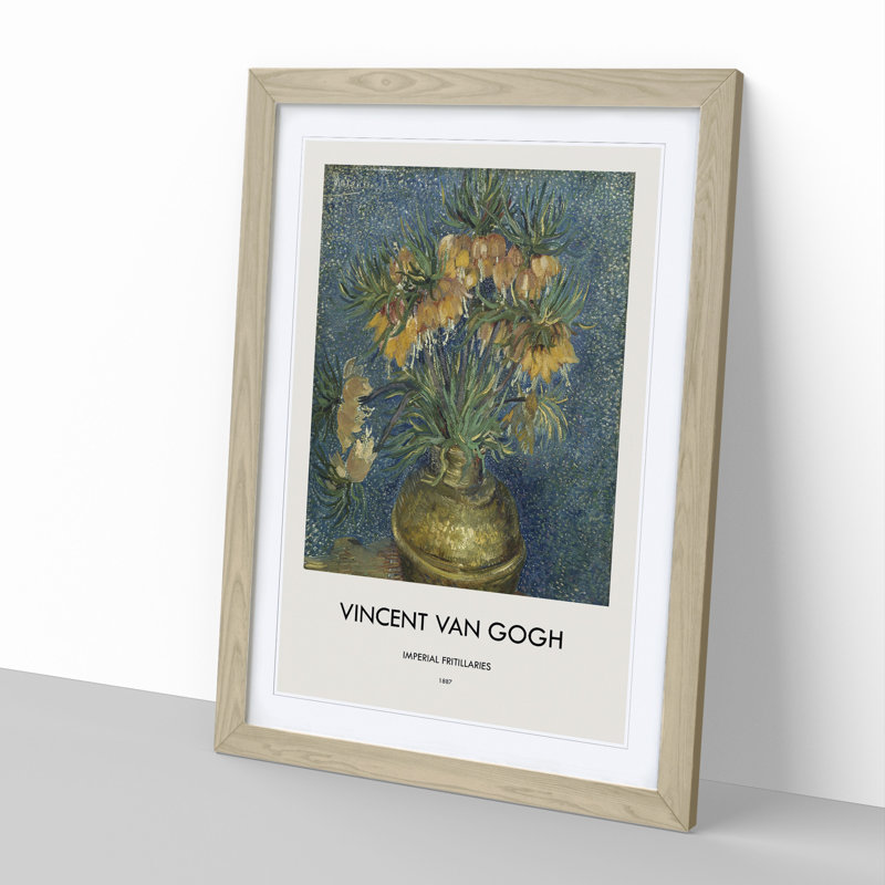 Imperial Fritillaries by Vincent Van Gogh - Picture Frame Painting, 65cm H x 48cm W x 2cm D, Oak Framed