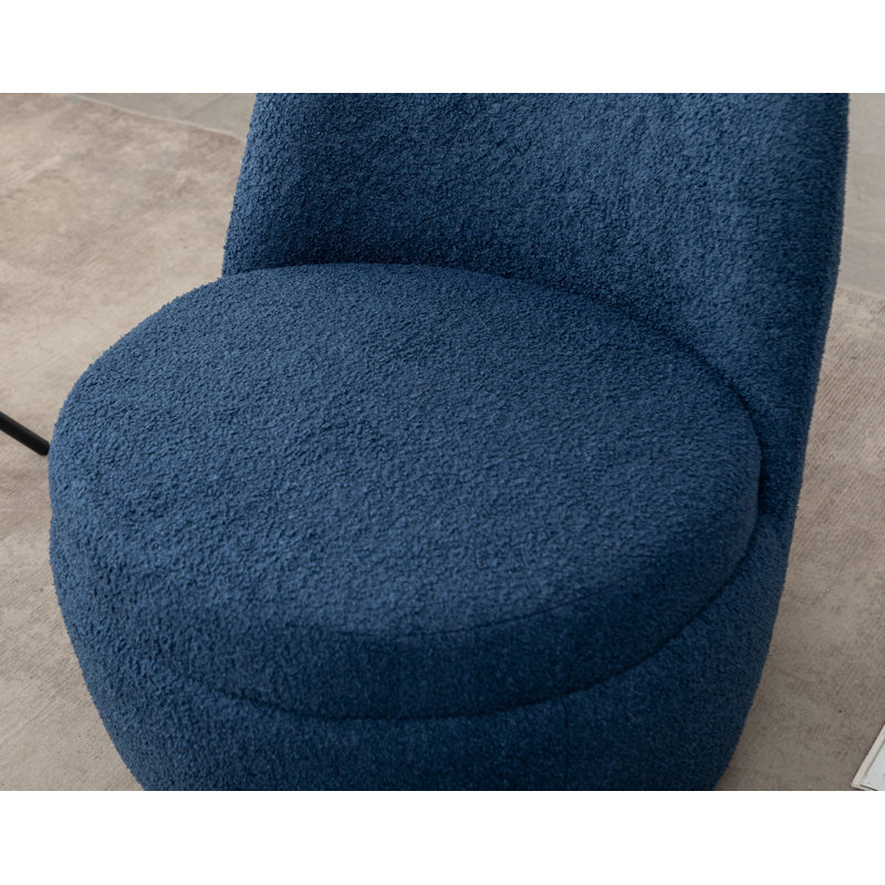 Fauteuil demi-tonneau de 26 po Annielise, 100 % polyester bleu