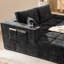 Canapé modulaire en chenille de 132 po en forme de U, canapé désossé de style nuage avec salons, canapé rembourré moderne avec porte-gobelets et poches latérales, canapé à compression pour le salon, aucun assemblage requis, noir