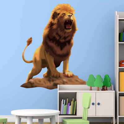Décalcomanie murale lion rugissant