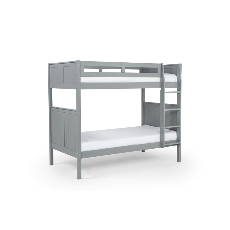 Friedemar Kids Twin Over Twin Bunk Bed, Grey