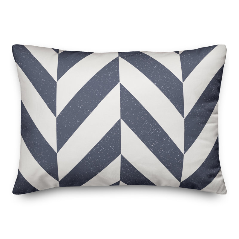 Chevron Outdoor Throw Pillow, Blue