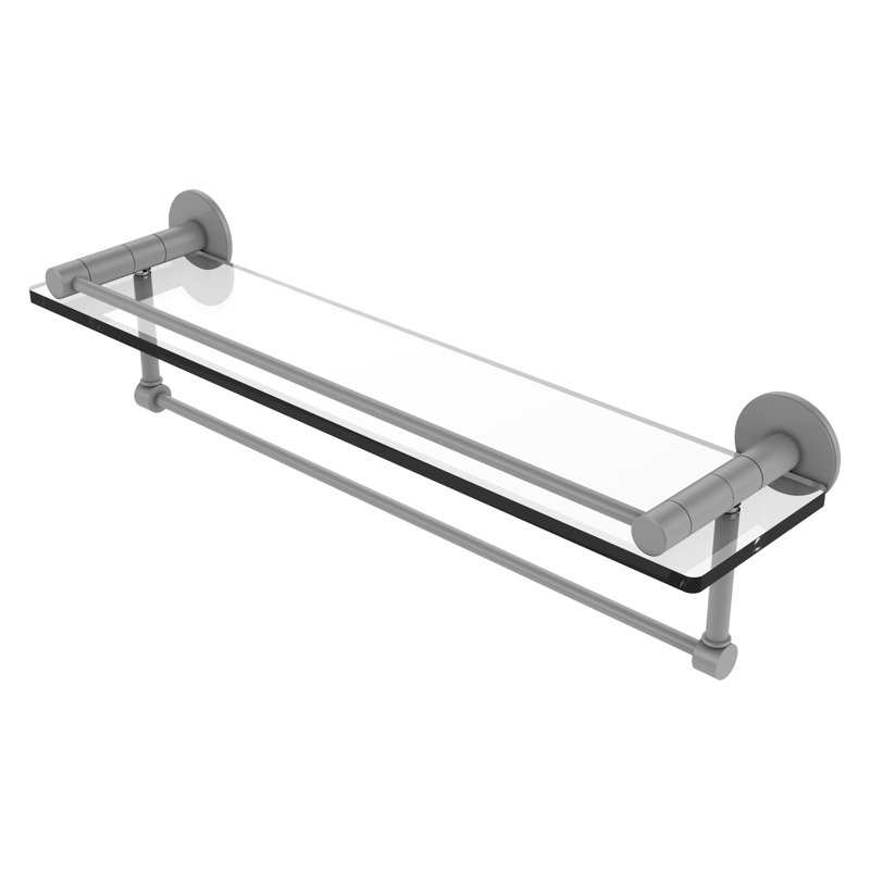 Ballenas Bracket Shelf with Towel Bar, Matte Gray, 5'' H X 16'' W X 5.5'' D