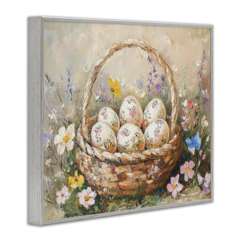 Giclée encadrée de fleurs délicates pour Pâques, design par Petal Prints Design, H 24 po x l 30 po