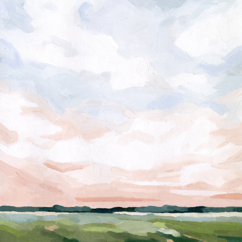Pink Morning Horizon II by Emma Scarvey - Wrapped Canvas Painting, 51cm H x 51cm W