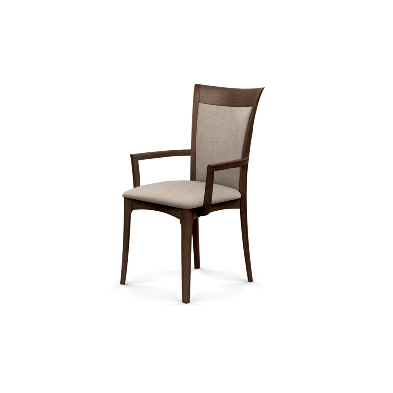 Morgan Upholstered Arm Chair, Smoke Cherry, Microseude Onyx