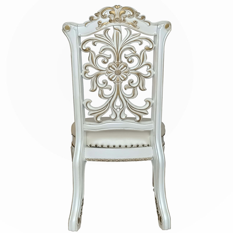 Kyrran Faux Leather Upholstered Accent, Blacy, Ivory