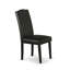 5 Piece Dining Table Set Includes a Rectangle Dining Room Table with Butterfly Leaf and 4 Black Faux Leather Parsons Chairs, Black-954573957-954573956