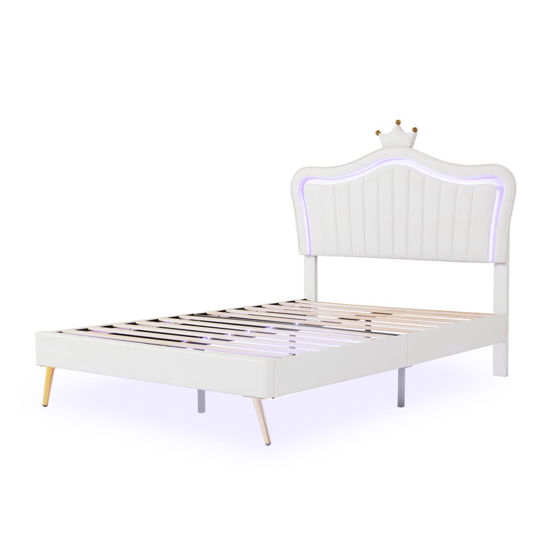 Jaran Upholstered Bed, 90 x 200cm, White