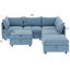 Canapé modulaire convertible bleu antique avec rangement en chenille