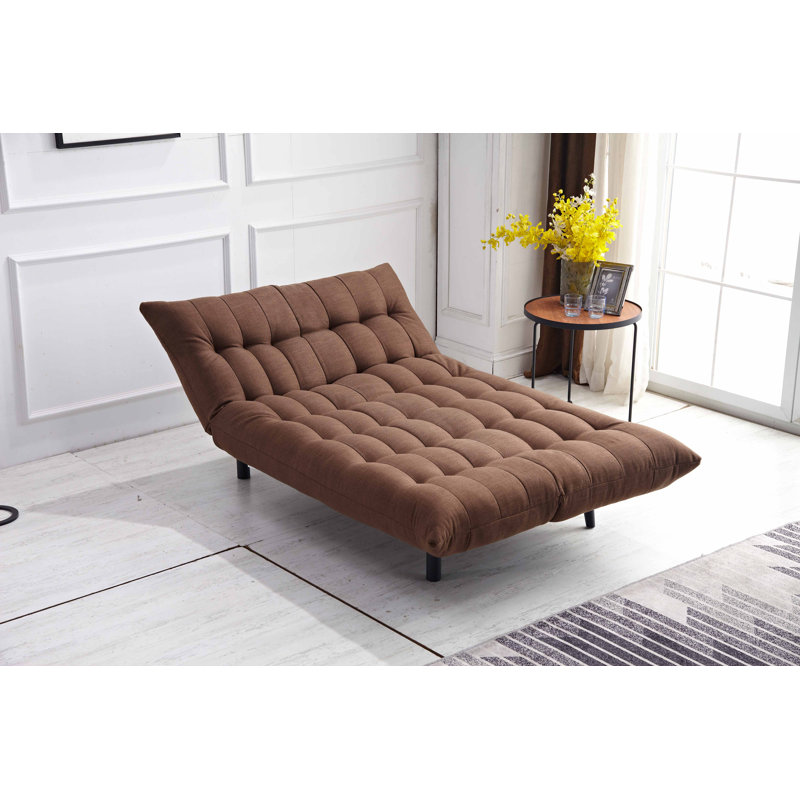 Stalbridge 71.65" Armless Sofa Bed, Brown Linen Blend