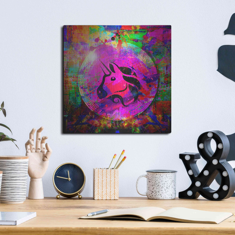 Red Barrel Studio® UNI UNIwap Crypto, art mural en métal, H 12 po x l 12 po