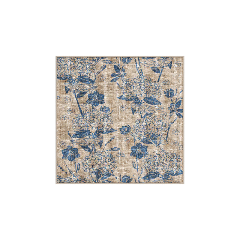 Adelane Washable Floral Indoor Rug, Square 4'