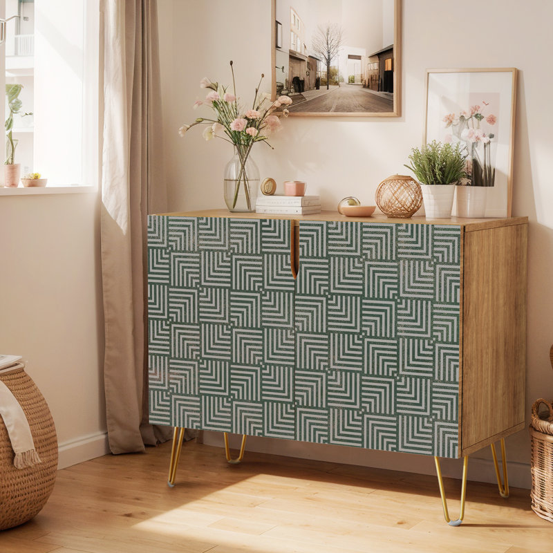 35'' Sideboard, Line Square Dark Green