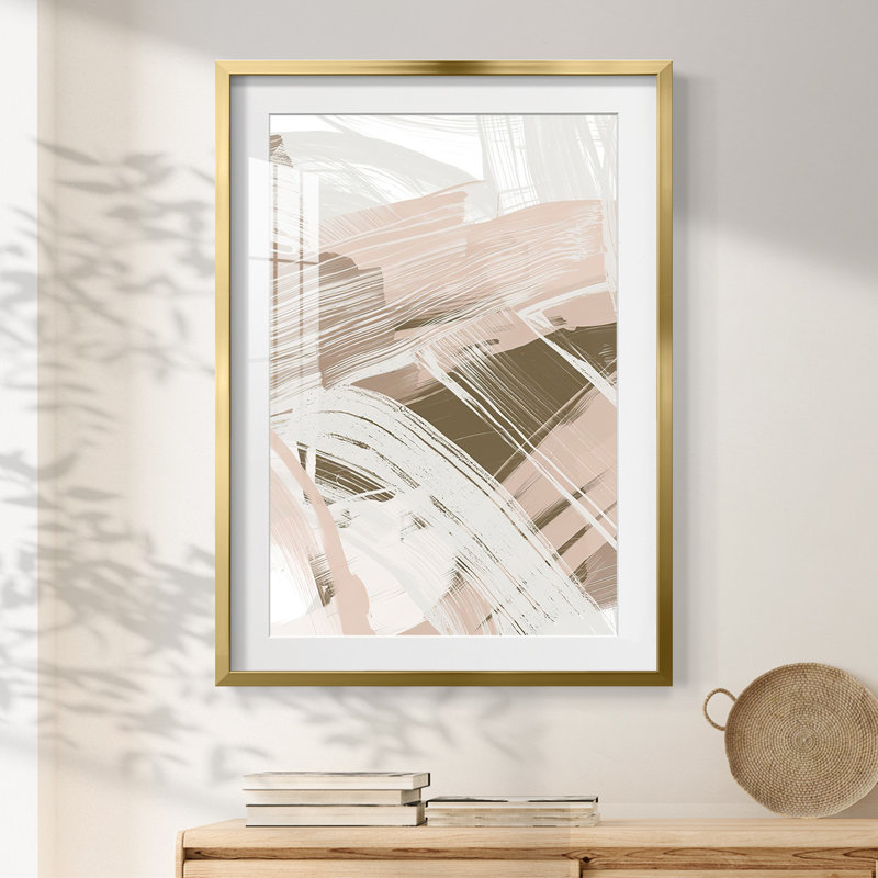 Earthtone Swipe I -Framed Print, 25.5" H x 17.5" W, Gold