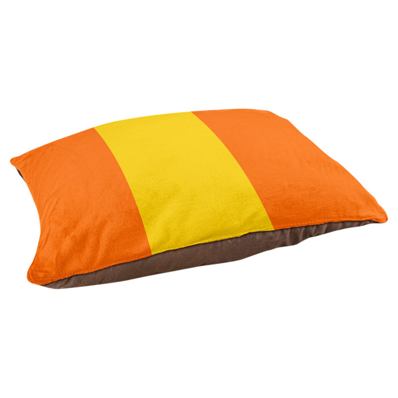 Coussin rectangulaire designer Miami, Grand (L 40 po x l 50 po), Rouge orangé / jaune / rouge orangé