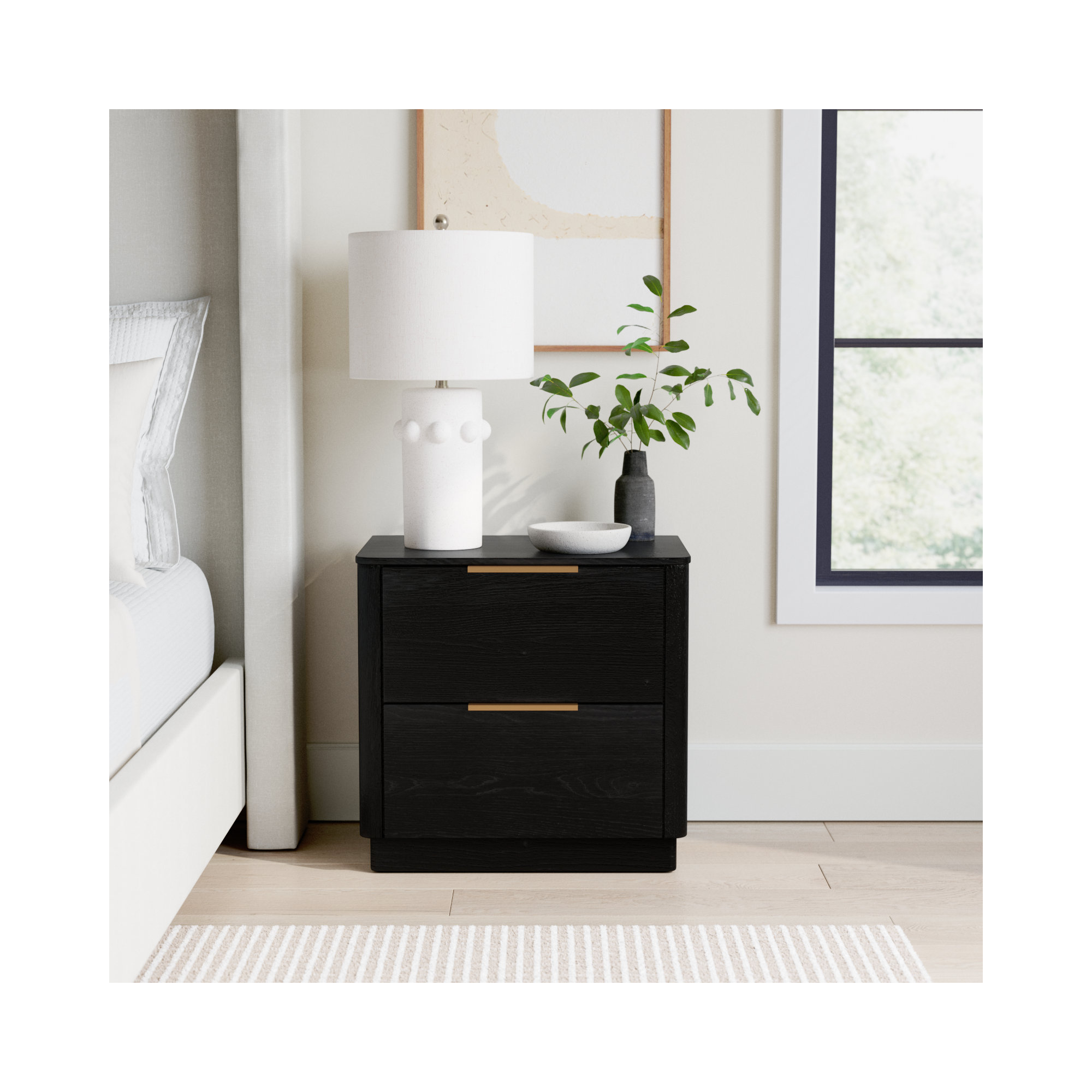 Tahani 2 - Drawer 23" Nightstand, Black