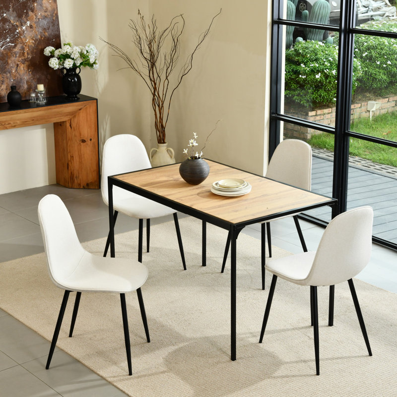 Ensemble de salle à manger 5 pièces Hararat, Beige / noir, Brun