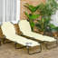 Sièges de détente près de la piscine, inclinable à 5 niveaux, structure en acier, beige, parfait pour bronzer à la plage, dans la cour ou dans le patio