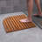 Teak Solid Wood Bathroom Mat, Fan-shaped Anti Slip Mat
