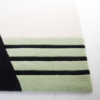 Hina Black Green Hand-Woven Rug