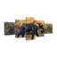 Grunge Elephant - 5 pièces sur toile tendue-104054419