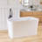 Forma 47'' Japanese Freestanding Tub  With Seat Solid Surface Rectangular Soaking Bathtub
