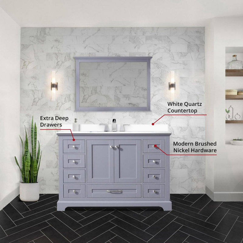 Single Bath Vanity with Quartz Top