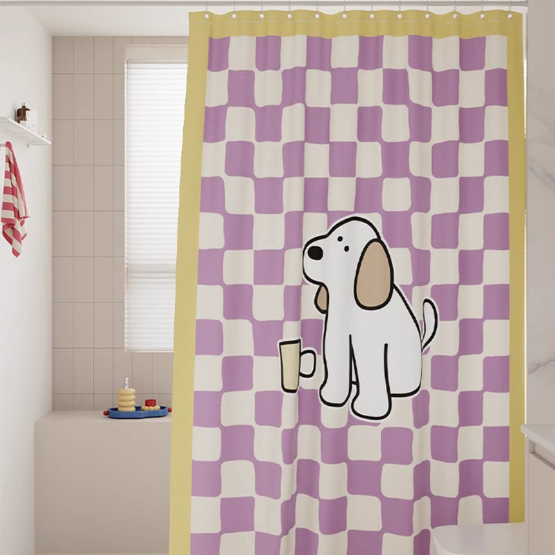 Rideau de douche en polyester avec crochets