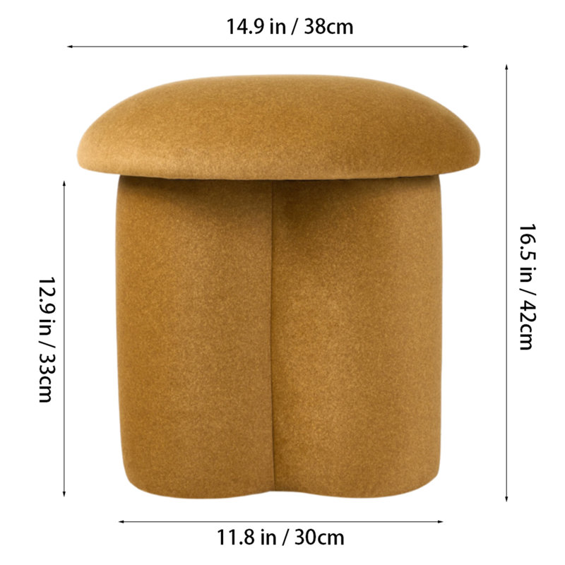 Modern Mushroom-Shaped Upholstered Footstool