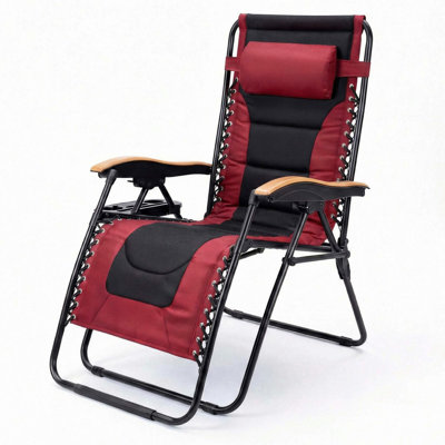 Très grand fauteuil rembourré zéro gravité, fauteuil inclinable pliable pour le patio, siège anti-gravité de 30 po de large avec porte-gobelet, support 400 lb