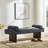  Brooke Contemporary Upholstered Bench, Black-597635319